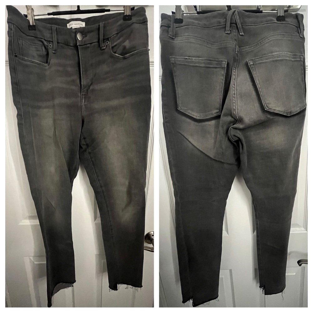Good American Charcoal Gray Skinny Jeans